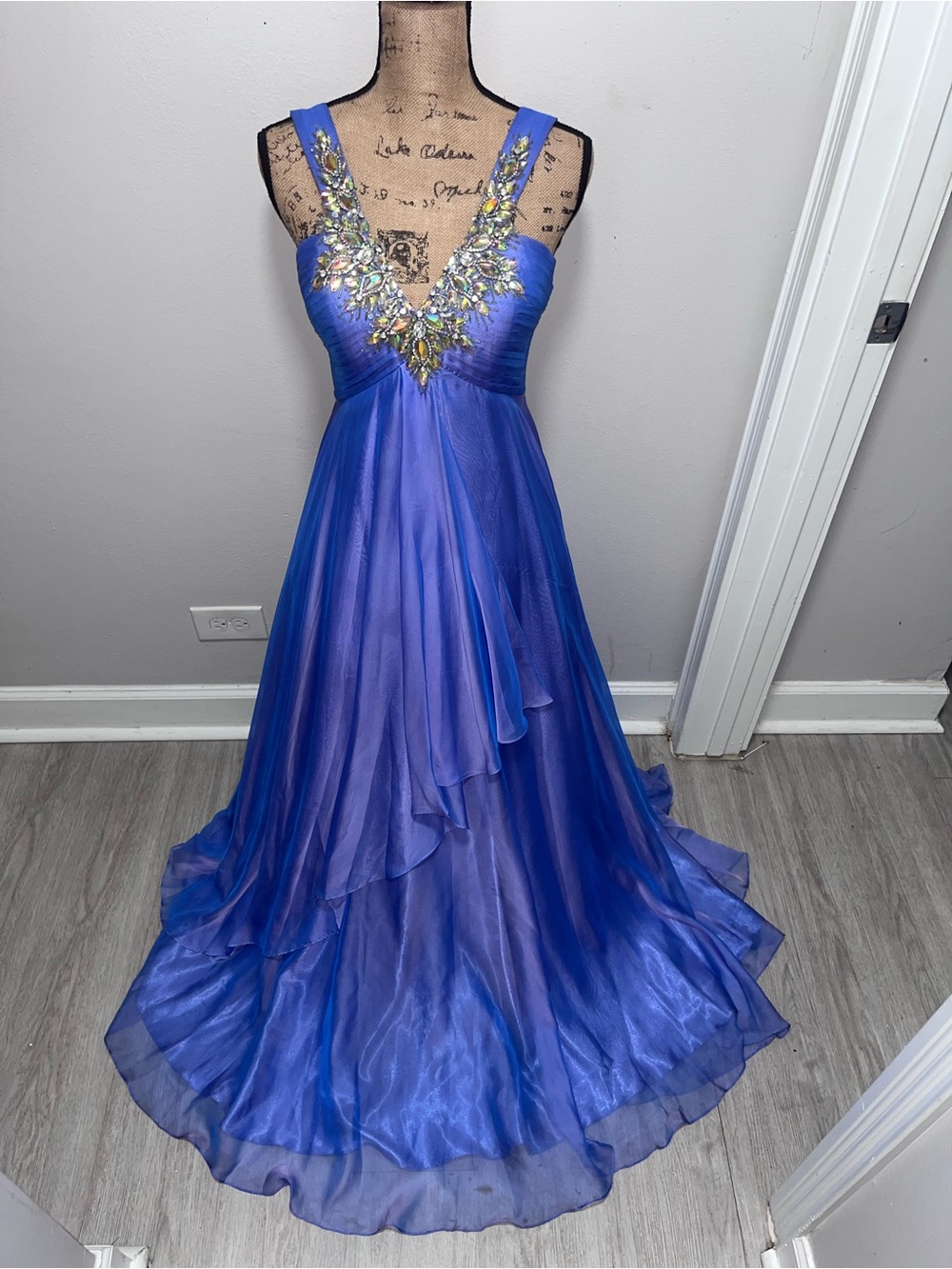 Vintage Night Purple Chiffon Full Length Evening Gown 8